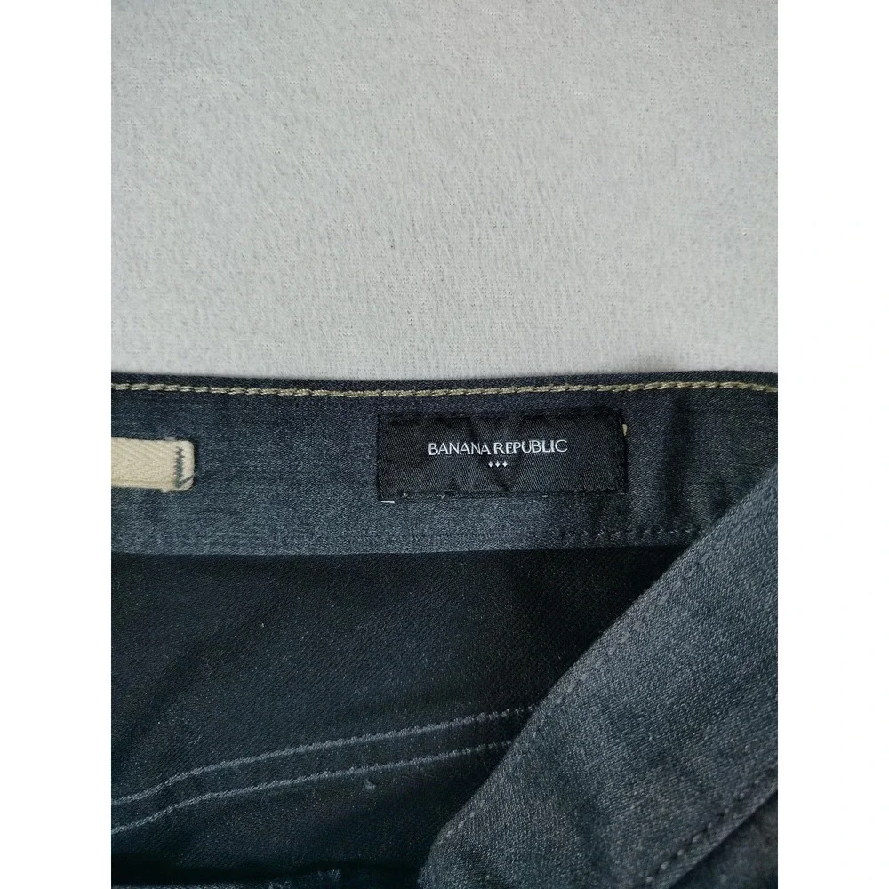 Banana Republic Travel Jean Mens 33 Gray Slim Straight Stretch Minimalist